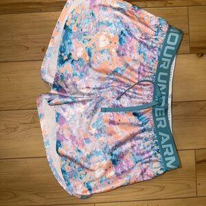 Under Armour Kid’s Marble Print Athletic Shorts - Pastel Multi